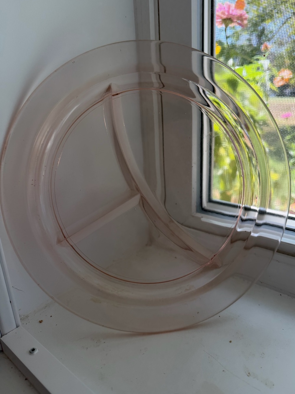 Pink Depression Glass Grill Plate (5)